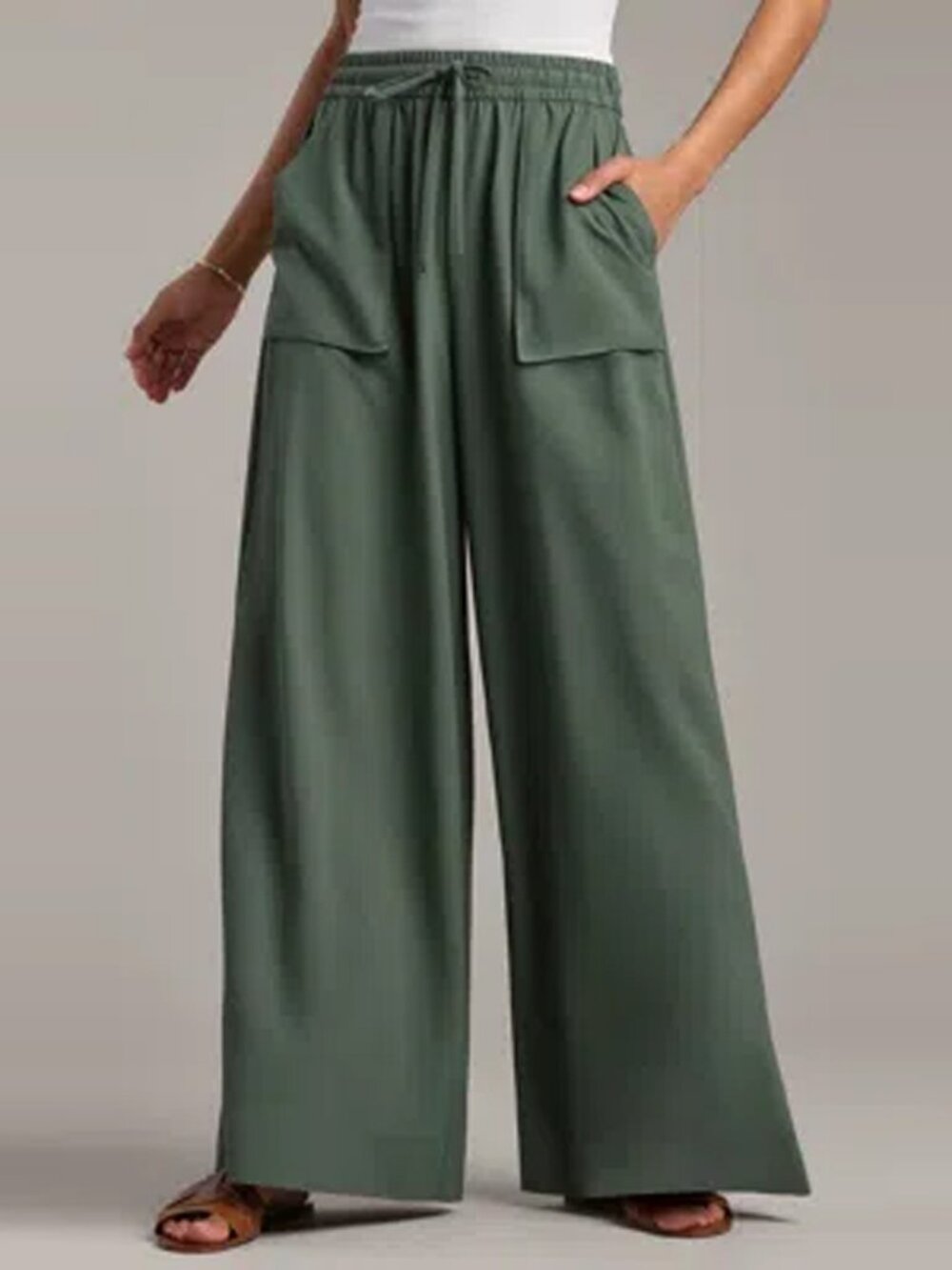 Rhone Mirage Pant Green High Rise Relaxed Wide Leg Pants size XL
